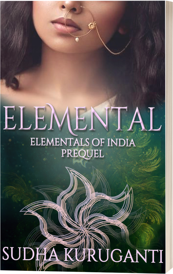 Elemental book cover - paranormal romance historical fantasy inspired by Indian mythology
